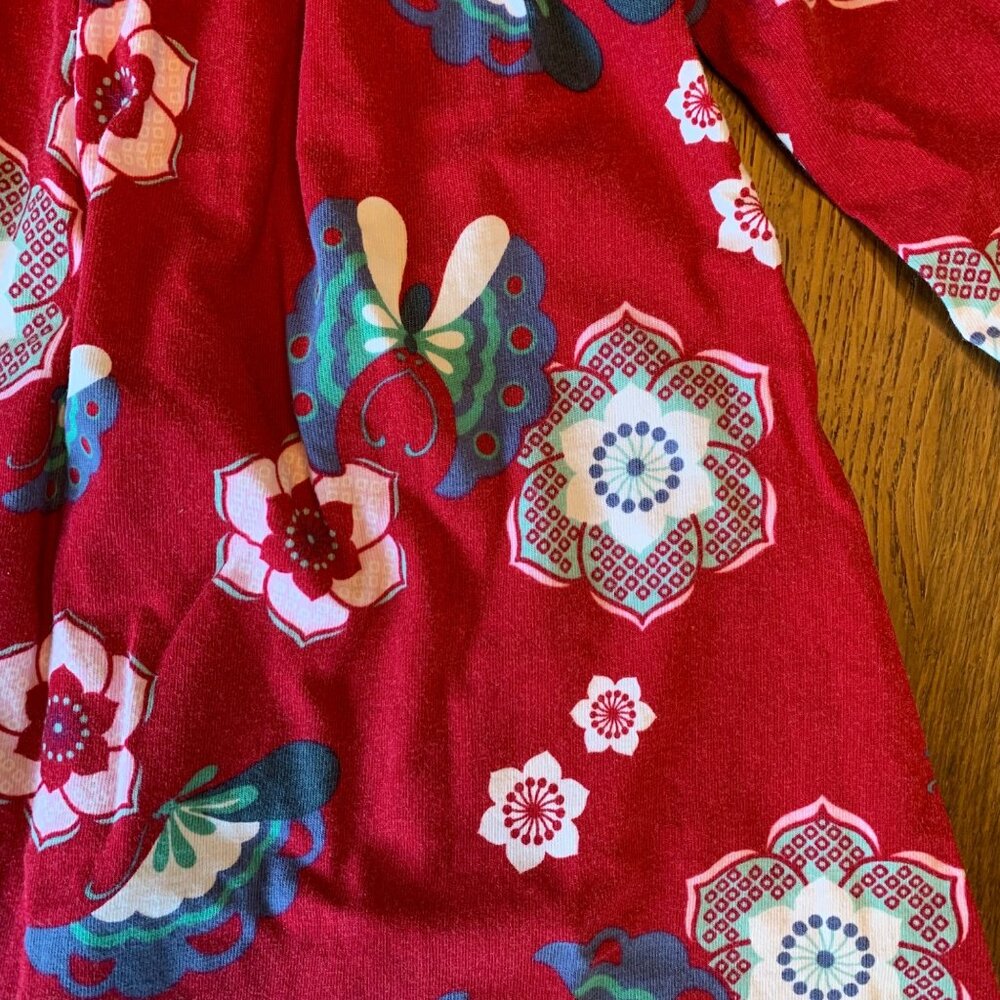 TEA COLLECTION Red Floral Dress Girls 18-24 Mos China Red Butterflies Holidays - Picture 4 of 6